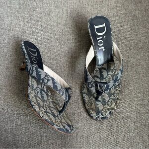 Vintage Dior monogram thong heels